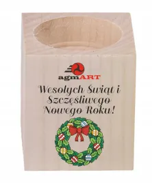 swiecznik-drewniany-nadruk-uv-logo-tekst-swiateczny-reklamowy-gadzet