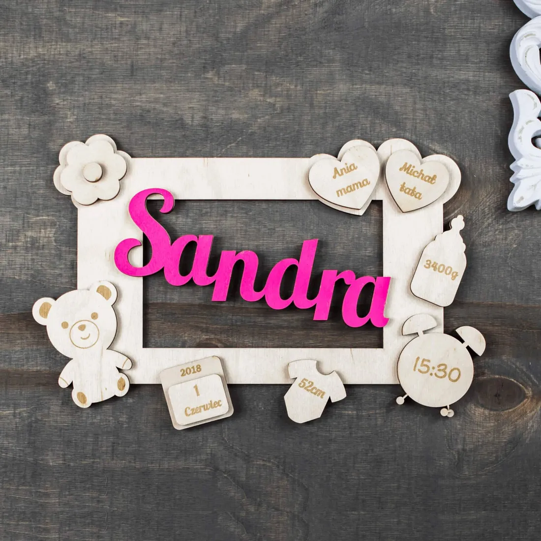 metryczka-dla-dziecka-ramka-stan-nowy