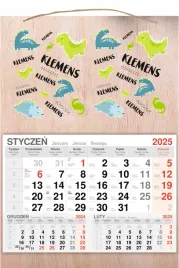 kalendarz-2025-jednodzielny-drewniany-prezent-dla-dzieci-dinozaury-imie