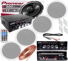 4-glosniki-sufitowe-pioneer-wzmacniacz-bluetooth-radio-usb-naglosnienie