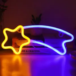 gotowy-neon-led-usb-baterie-na-sciane-znak-meteor-zolty-gwiazda