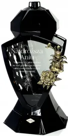 znicz-lustro-roza-czarny-z-grawerem-personalizowany-dedykacja-z-imieniem
