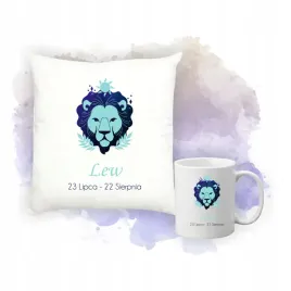 zestaw-poduszka-i-kubek-nadruk-personalizacja-znakiem-zodiaku-lew