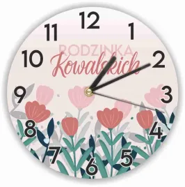 zegar-scienny-duzo-wzorow-z-grafika-motyw-kwiatowy-twoj-napis-nazwisko
