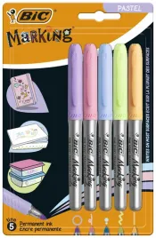 marker-permanentny-rozne-kolory-pastelowy-bic-5-szt-h1156