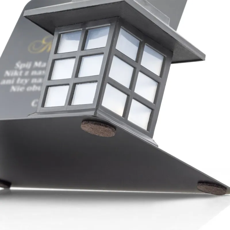 Znicz solarny i podstawka z nadrukiem dla WĘDKARZA, LED, OZDOBNY