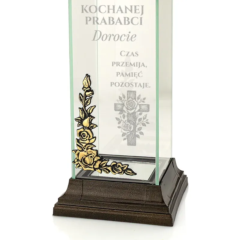 Znicz Lampion z Grawerem na Grób Prababci Cmentarz Wszystkich Świętych