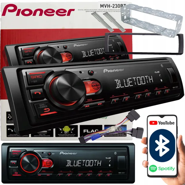PIONEER MOCNE RADIO SAMOCHODOWE BLUETOOTH USB MIKROFON + GRATISY