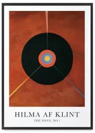plakat-hilma-af-klint-the-swan-40x50-cm-w-czarnej-ramie