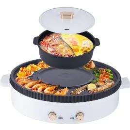 grill-elektryczny-barbecue-hot-pot-dwa-poziomy-2000w-bialy