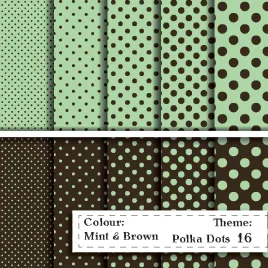 zestaw-papierow-do-scrapbookingu-mietowo-brazowe-kropeczki-32x475cm