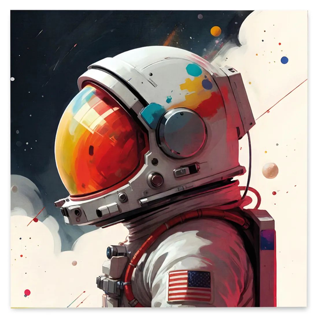 obraz-na-plotnie-abstrakcja-astronauta-100x100-cm