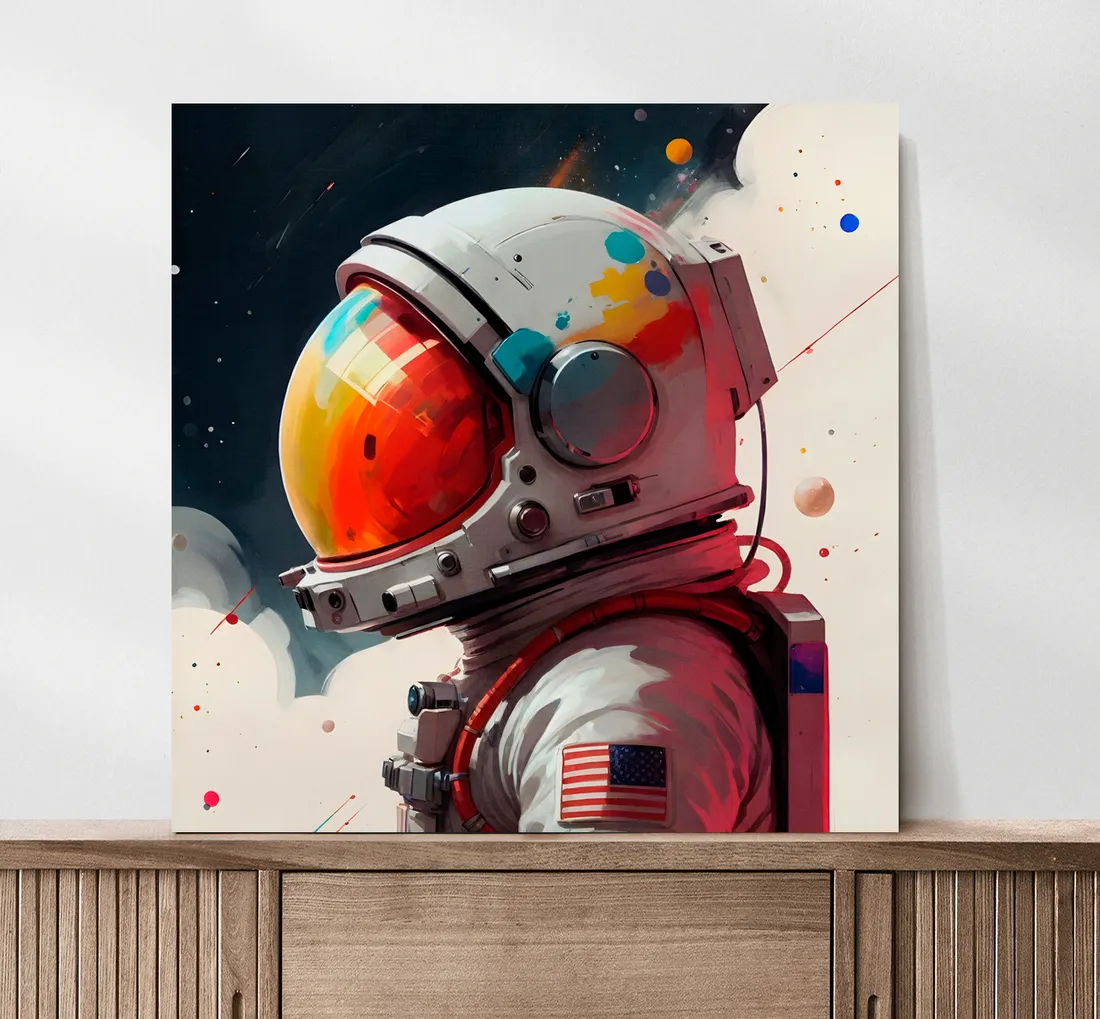obraz-na-plotnie-abstrakcja-astronauta-100x100-cm