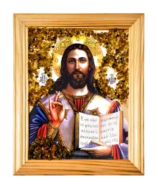 obraz-bursztyn-jezus-pantokrator-b01c