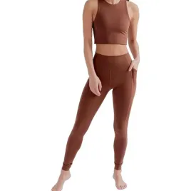 legginsy-damskie-girlfriend-collective-z-kieszonka-brazowe