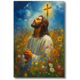 piekny-obraz-religijny-jezus-pole-kwiatow-na-plotnie-slub-prezent-50x70