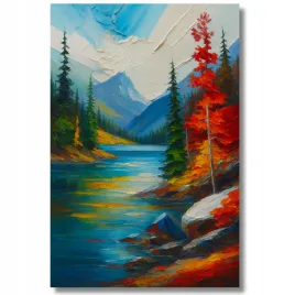 sliczny-obraz-gorskie-jezioro-w-lesie-na-plotnie-40x50-impasto-prezent