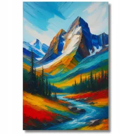 sliczny-obraz-gory-z-rzeka-50x70-na-plotnie-technika-impasto-prezent