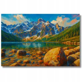 piekny-obraz-tatry-morskie-oko-impasto-na-plotnie-druk-uv-prezent-40x50