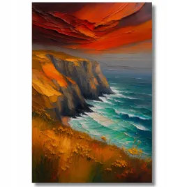sliczny-obraz-klify-morzem-zachod-slonca-na-plotnie-50x70-impasto-prezent