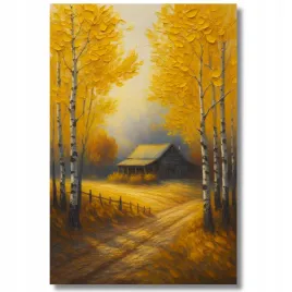 sliczny-obraz-zlota-jesien-na-plotnie-50x70-jesienny-las-chata-prezent