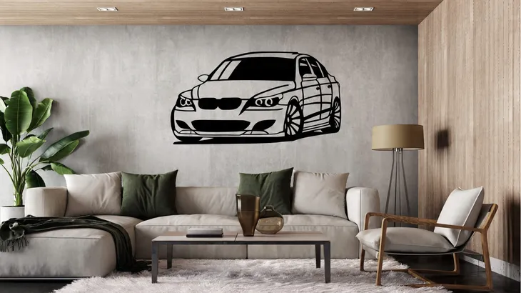 samochod-na-sciane-bmw-e60-3d-front-dekoracja-scienna-obraz-auto-premium-wysokosc-produktu-50-cm