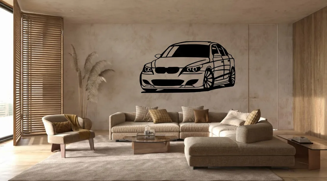 samochod-na-sciane-bmw-e60-3d-front-dekoracja-scienna-obraz-auto-premium