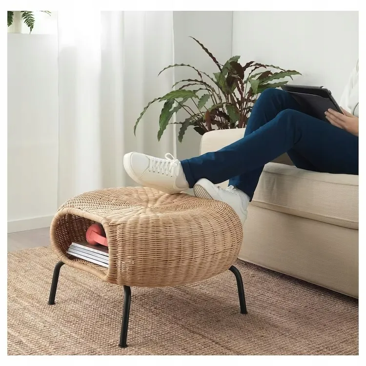 ikea-gamlehult-podnozek-ze-schowkiem-rattanowy