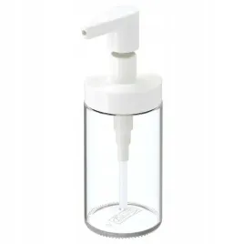 reczny-dozownik-do-mydla-stojacy-szklany-przezroczysty-bialy-200-ml-ikea