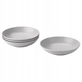 talerz-gleboki-szary-23-cm-matowy-kamionka-4-szt-ikea-fargklar
