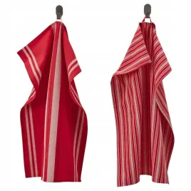ikea-vinterfint-scierka-recznik-swiateczny-czerwony-w-paski-2-szt