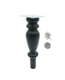 noga-drewniana-do-mebli-nozka-toczona-20-cm-zestaw-mocowanie-czarny-lakier
