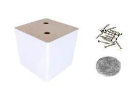 noga-drewniana-stopka-meblowa-kostka-bialy-lakier-5x5x5-cm-wkrety-filc