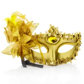 maska-karnawalowa-zlota-z-kwiatem