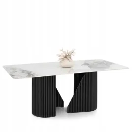 stylowy-stol-do-salonu-bialy-marmur-argenza-200-ryflowana-czarna-podstawa