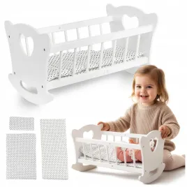 drewniane-lozeczko-dla-lalki-duza-kolyska-posciel-kolderka-kinderplay-biale
