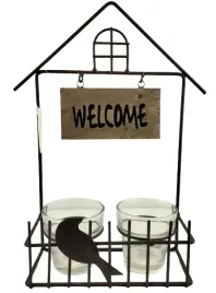 swiecznik-domek-metal-welcome-braz-z-ptaszkiem-17x9x29