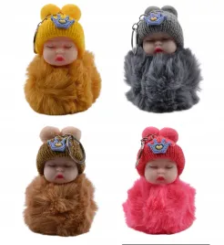 bobas-brelok-do-kluczy-zawieszka-lalka-niemowlak-pompon-zestaw-4szt