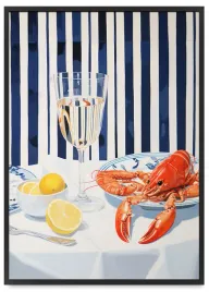 plakat-homar-rak-restauracja-61x91-cm-w-czarnej-ramie
