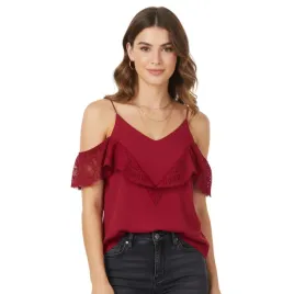 bluzka-damska-liu-jo-na-ramiaczkach-z-koronka-bordowa