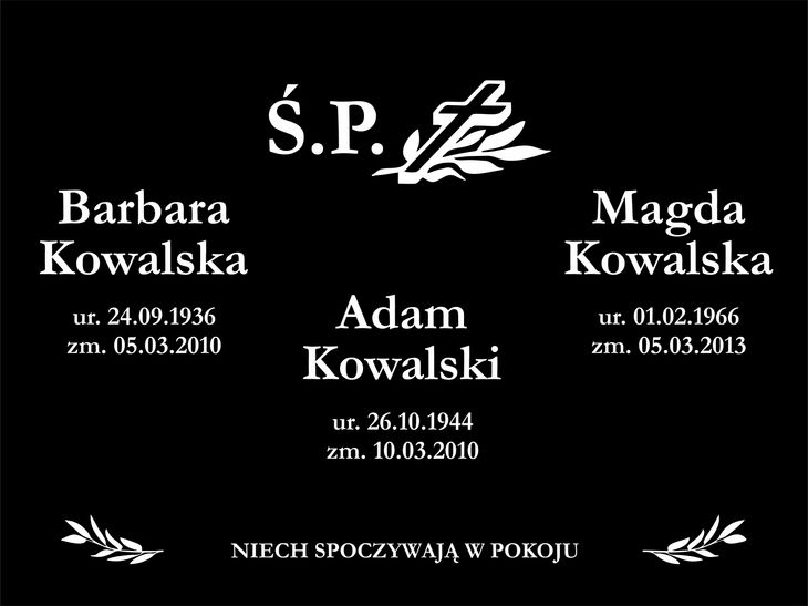 Tablica z grawerem nagrobna Tabliczka nagrobkowa 40x30 krzyż