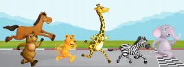 fototapeta-dla-dziecka-wyscig-zwierzat-zoo-260x180