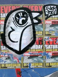 fototapeta-rysunek-spray-ptak-tablica-ogloszen