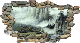 fototapeta-3d-naklejka-las-we-mgle-widok-dziura