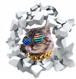 fototapeta-3d-naklejka-dziura-zwierzeta-pies-koty
