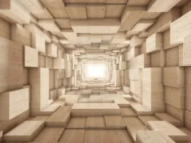 fototapeta-abstrakcja-tunel-drewno-braz-deski