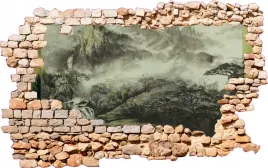 fototapeta-3d-naklejka-samoprzylepna-las-we-mgle