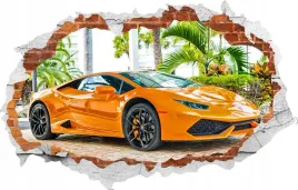 fototapeta-3d-naklejka-dziura-auto-lamborghini