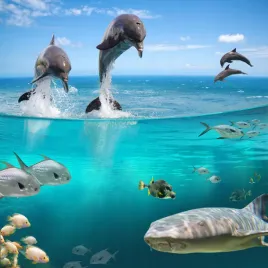 fototapeta-natura-zwierzeta-delfiny-ryby-ocean