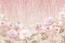 fototapeta-widok-kwiaty-roze-rosliny-natura-3d